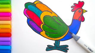 Drawing And Coloring Rooster 🐓🐓 I Drawings For Kids I Drawing And Coloring Idea #25