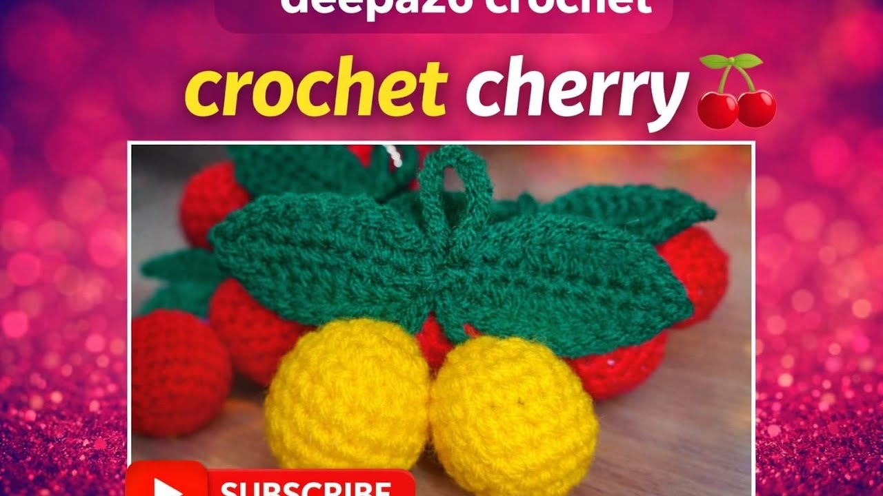 How to crochet cherry tutorial/ cherry keychain/cherry fruit