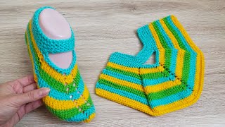картинка: ЯРКАЯ МОДЕЛЬ ЖЕНСКИХ СЛЕДКОВ ИЗ ОСТАТКОВ ПРЯЖИ🧶/НА ДВУХ СПИЦАХ