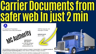 Carrier MC Authority from Safer Web | ZaeemKhan #truckdispatching