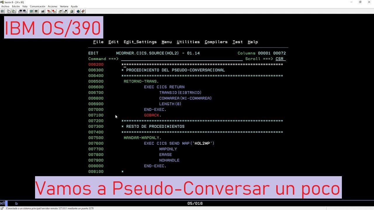 IBM OS/390: Vamos a Pseudo-Conversar un poco - YouTube