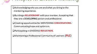 Principles for Effective Mentoring