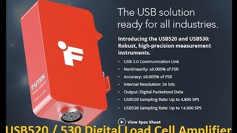 USB520/530 Digital Load Cell Amplifier | Product Set up | FUTEK