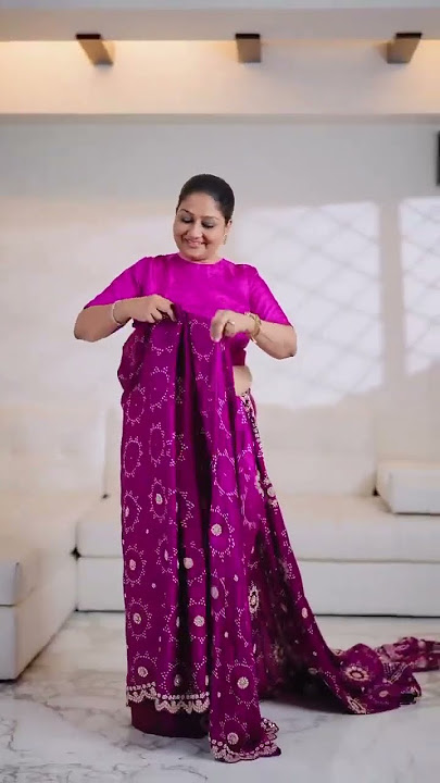 Self saree drapping for pregnant women #pregnancysaree #sareedrapetricks  #sareefolding 