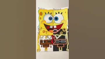 Drawing SpongeBob In 4 Styles #shorts #art #drawing #spongebob #realism #drip #glow