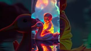 Cute Baby Laughing And Playing With Duck