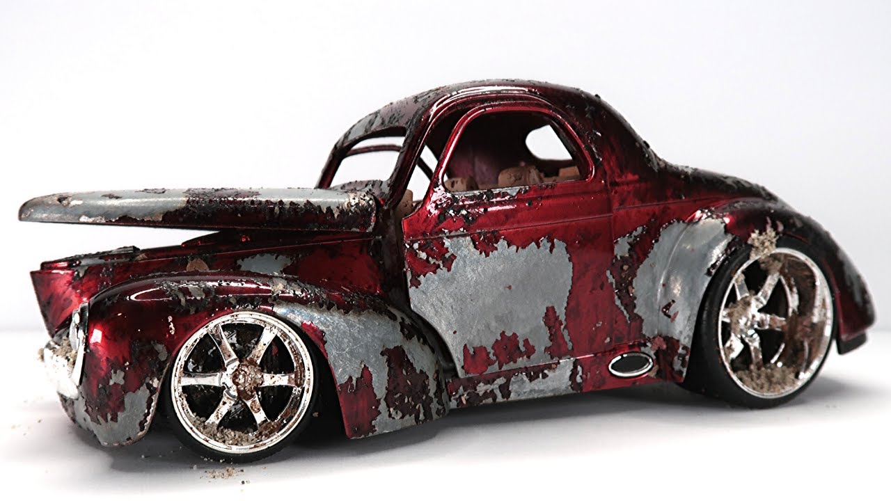 Restoration Damaged Willys Coupe Classic Model Car diecast restoration