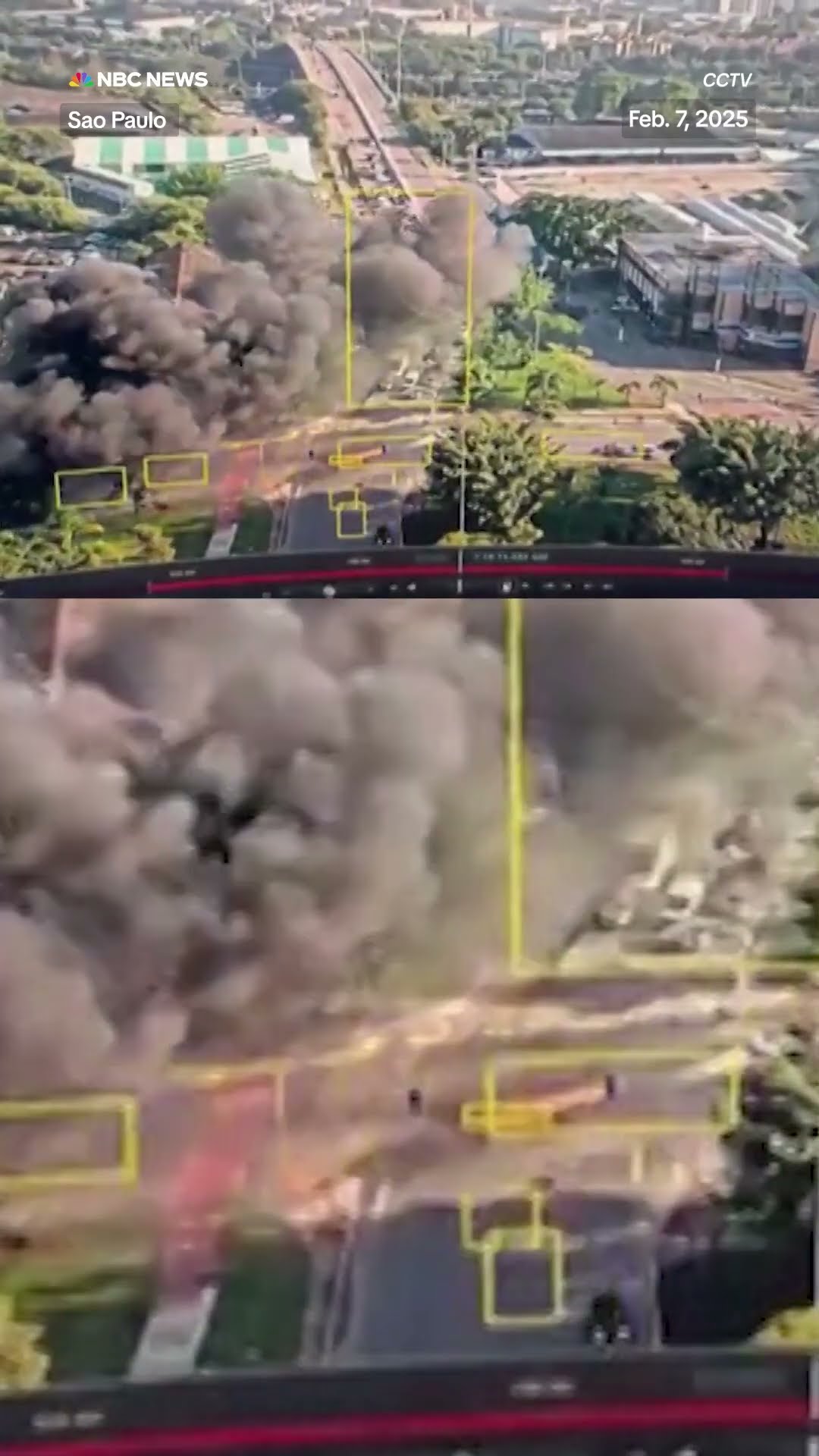 Cameras capture plane crash landing on a busy road in Brazil's capital