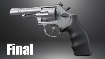 Low Poly Revolver - Material, Turntable - Blender 3DCG Modeling Tutorial for Beginner