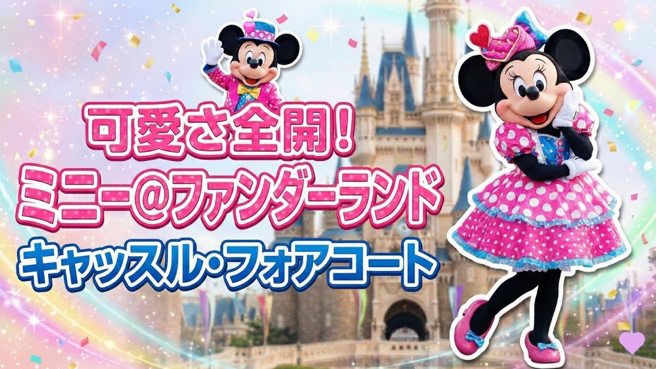 ミニーふぁん♡ キャッスルフォアコート】ミニー＠ファンダーランド2025.01.15 - YouTube