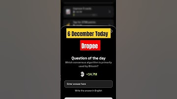 Dropee question of the day code 6 December | Dropped question of the day code | Dropee Code#shorts
