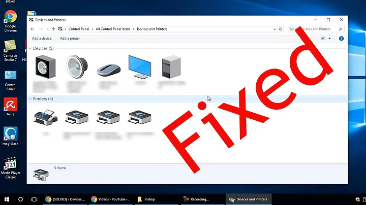 Devices and Printers will not open or load! Fixed