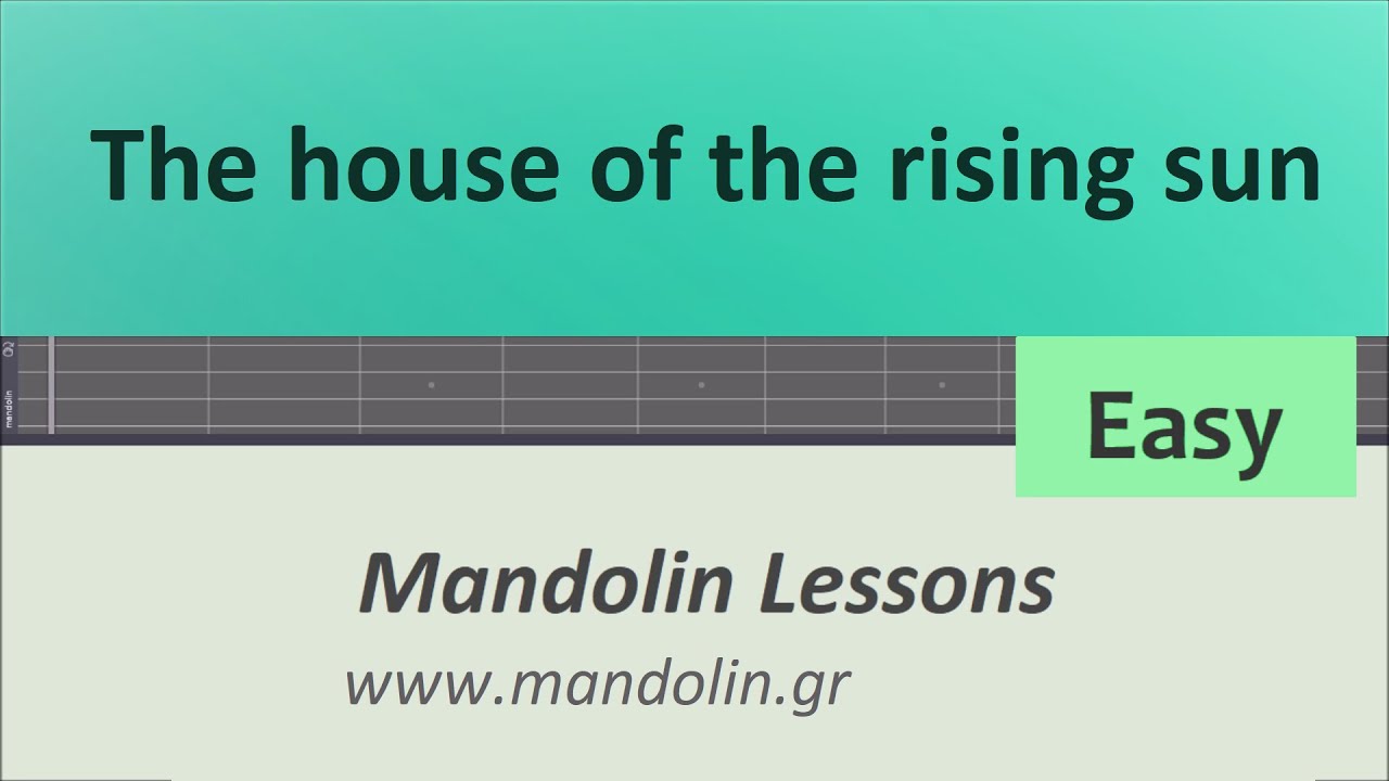House of the rising sun Mandolin tab easy YouTube
