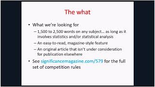 Statistical Excellence Award for Early Career Writing 2018