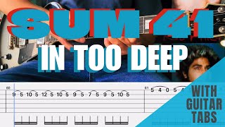 Sum 41- In Too Deep Cover (Guitar Tabs On Screen)