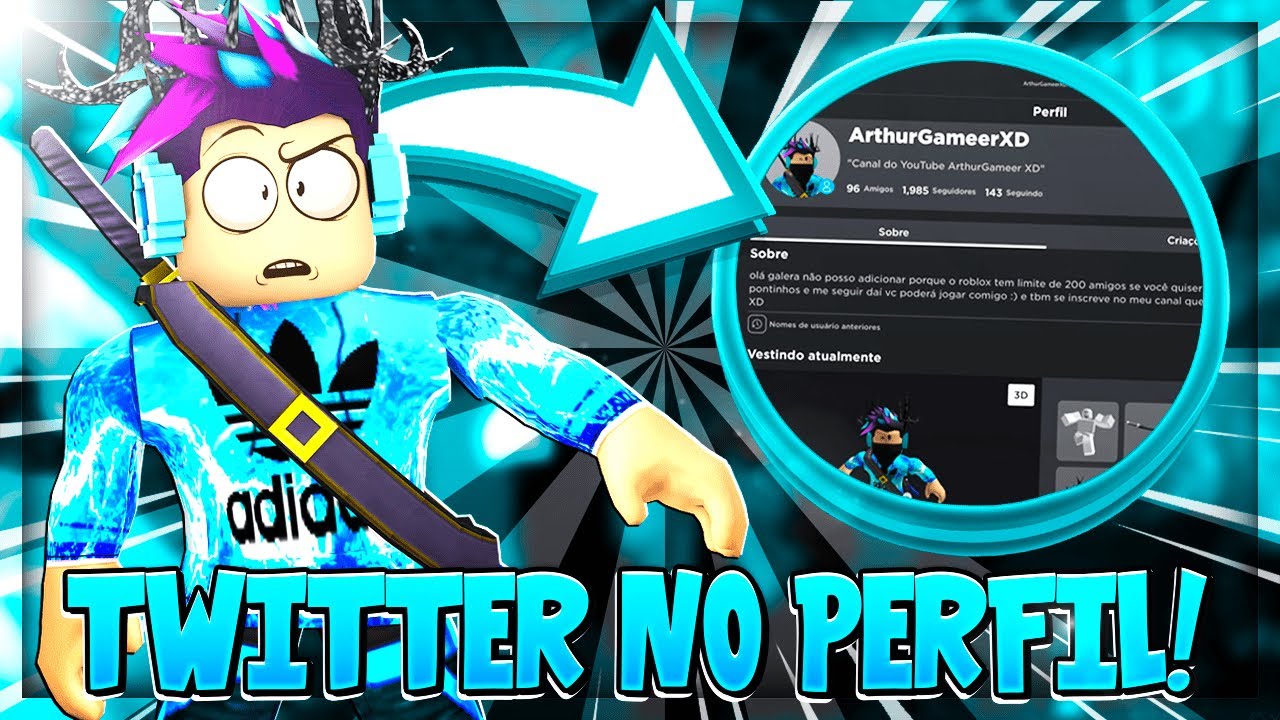 Como Adicionar Redes Sociais No Seu Perfil (ROBLOX) 