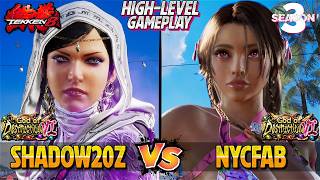 Tekken 8 Season 3 – SHADOW 20Z (Zafina) vs NYCFAB (Miary Zo) – High Level Gameplay