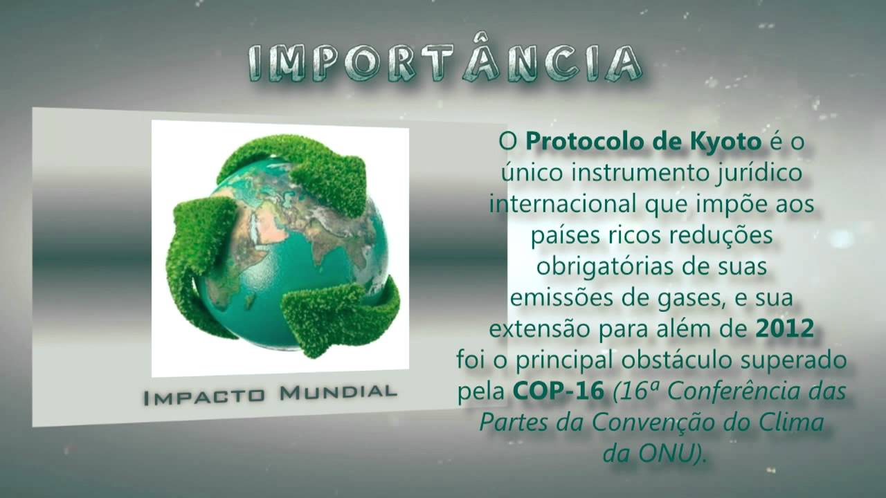 Sobre O Protocolo De Kyoto é Correto Afirmar Que