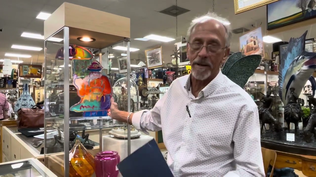 Peter Max Original Hand Painted Acrylic Umbrella Man with COA and Appraisal @GannonsAntiquesandArt
