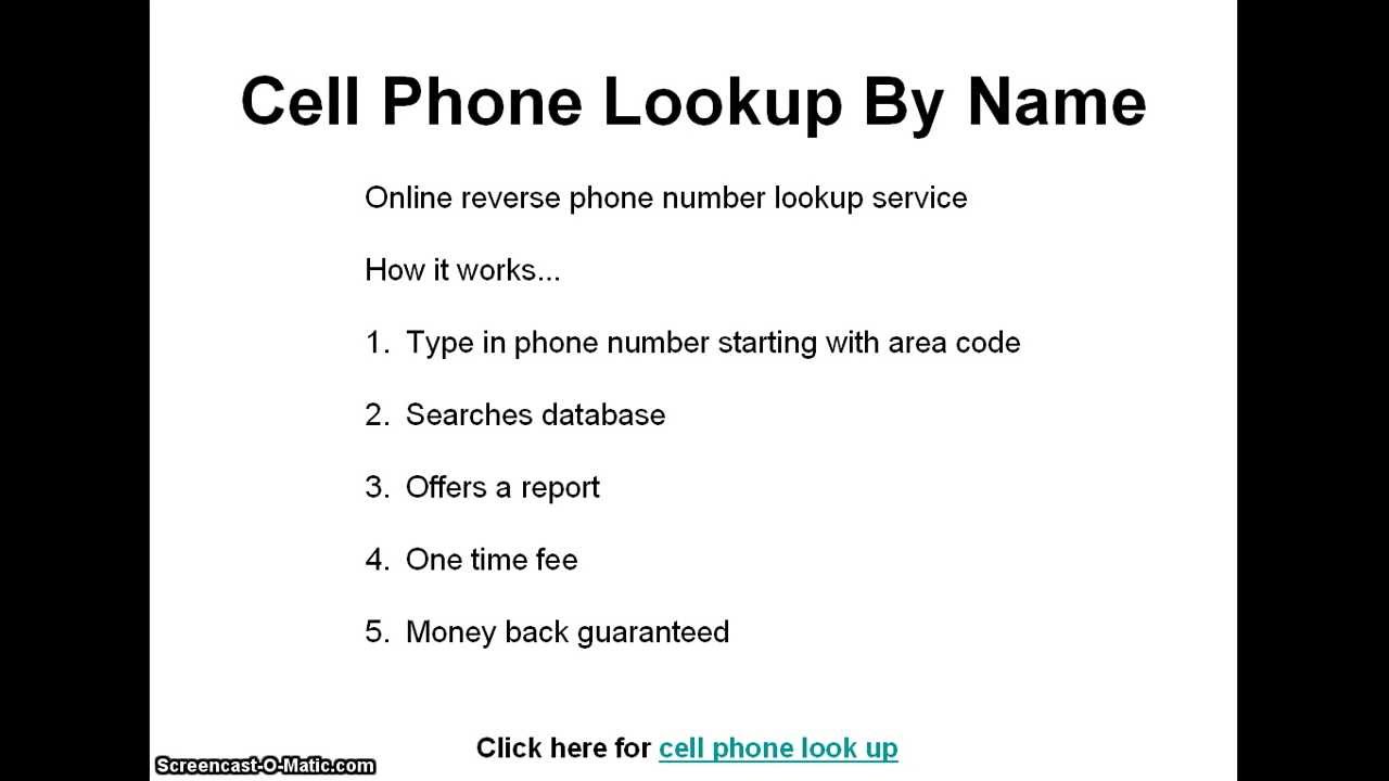 Cell Phone Lookup By Name