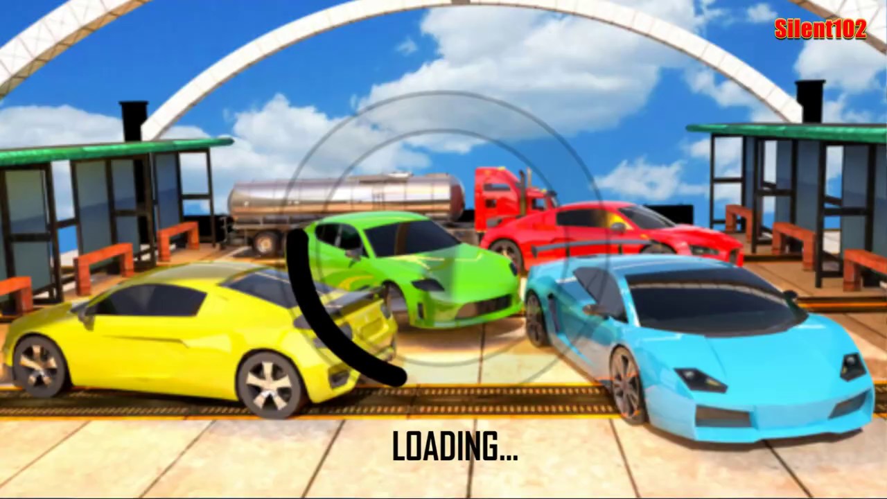 Impossible Crazy Red Car Stunts - Car Rush Racing Game - Android Gameplay - By Silent102