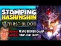 Stomping infamous hashinshin until he ragequits level 1 kill