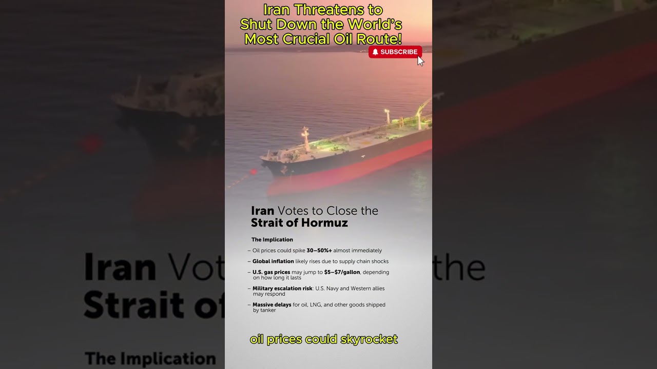 🚨Iran Threatens to Shut Down the World’s Most Crucial Oil Route  