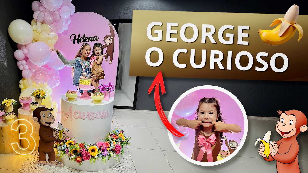 🍌 Festa George, o Curioso: Ideias de Decoração Rosa e Amarelo 🐒 Dia de Vitrine