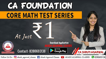 CA FOUNDATION | BUSINESS MATHEMATICS | TEST SERIES | JULY 2021 ATTEMPT | AKASH AGARWAL CLASSES