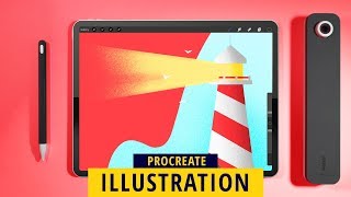 Lighthouse Illustration with Procreate Ipad Pro ✨✍️✨