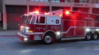 Baltimore city fire department Rescue 1 responding from station #BCFD #rescue #firetruck #sirens