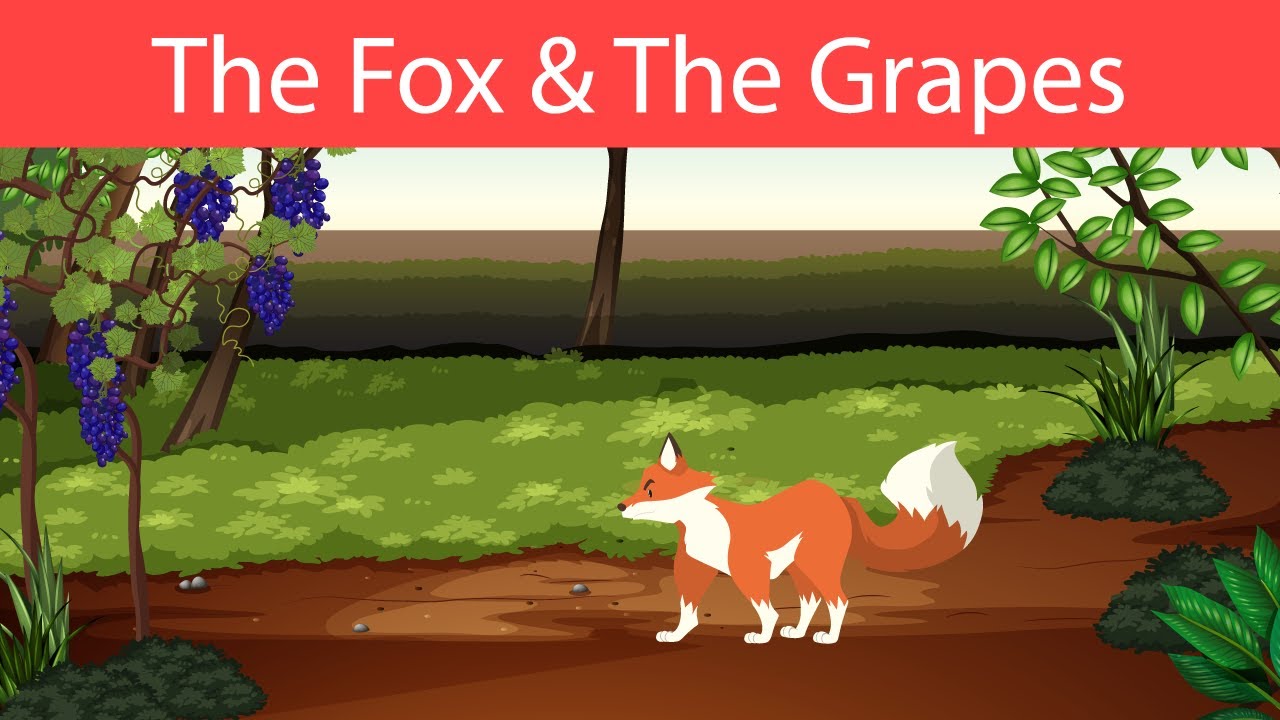 The Fox and The Grapes Story in English Hungry Fox and The Grapes