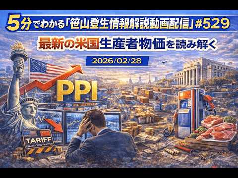 「最新の米国生産者物価を読み解く」(２０２６/０２/２８)(５分でわかる「笹山登生の情報解説動画配信」#529)