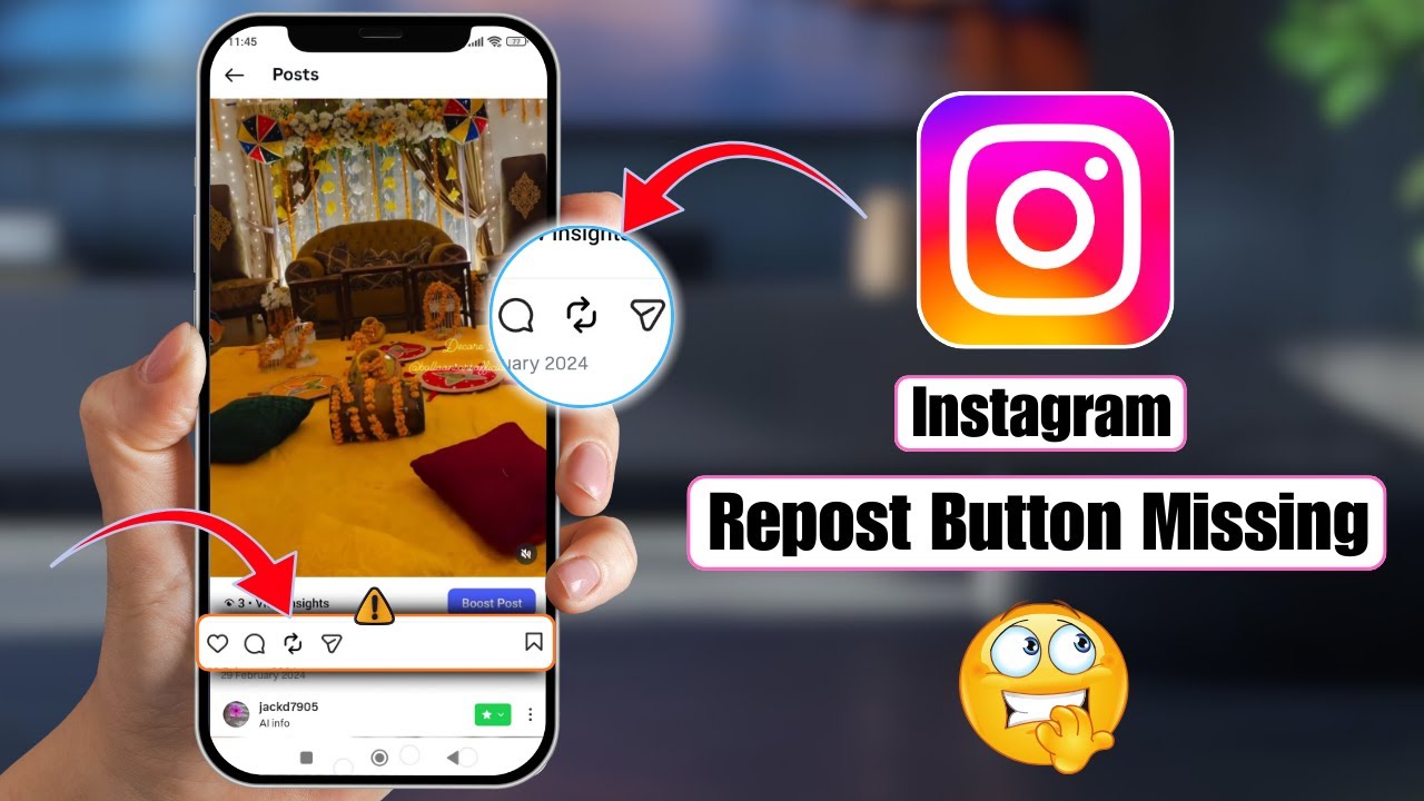 How to FIX Instagram Repost Button Missing - YouTube