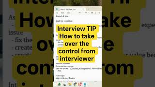 Interview TIP - How to take over the control from interviewer