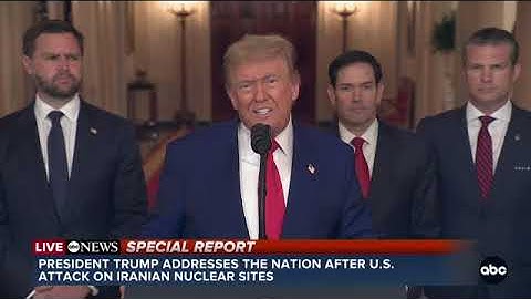 President Donald Trump addresses nation after US strikes on Iran: FULL SPEECH