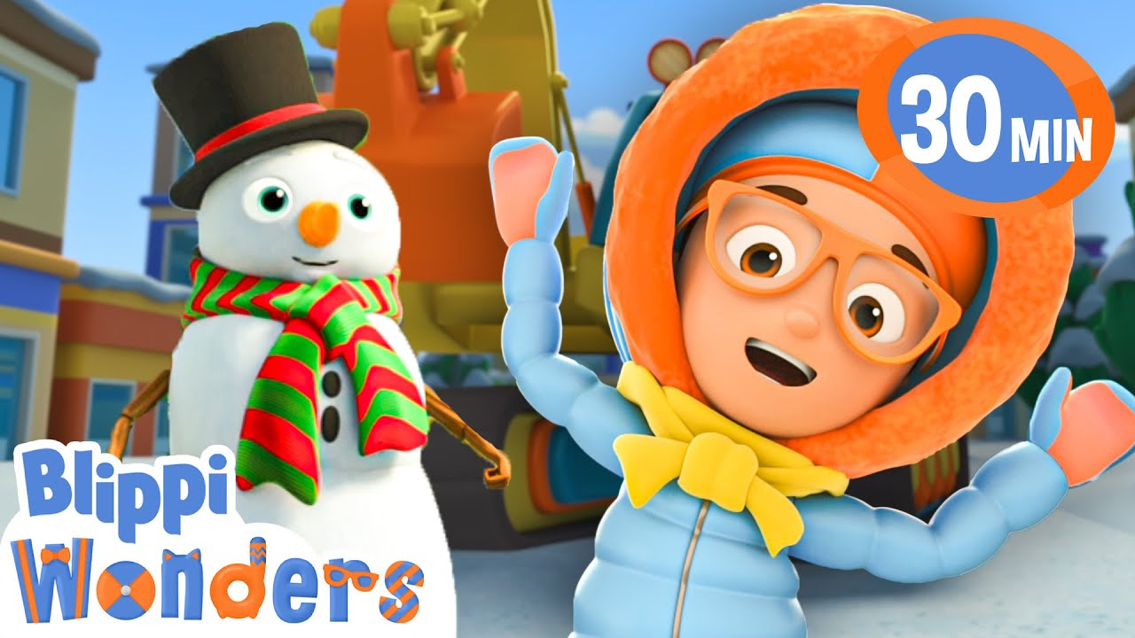 Snowy Excavator Song Blippi Wonders Fun Cartoons Moonbug Kids Cartoon Adventure YouTube