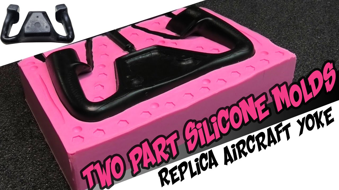 Two part silicone molds, for replica aircraft control yoke.