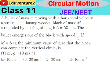 A bullet of mass m moving with a horizontal velocity u strikes a stationary wooden block of mass M s