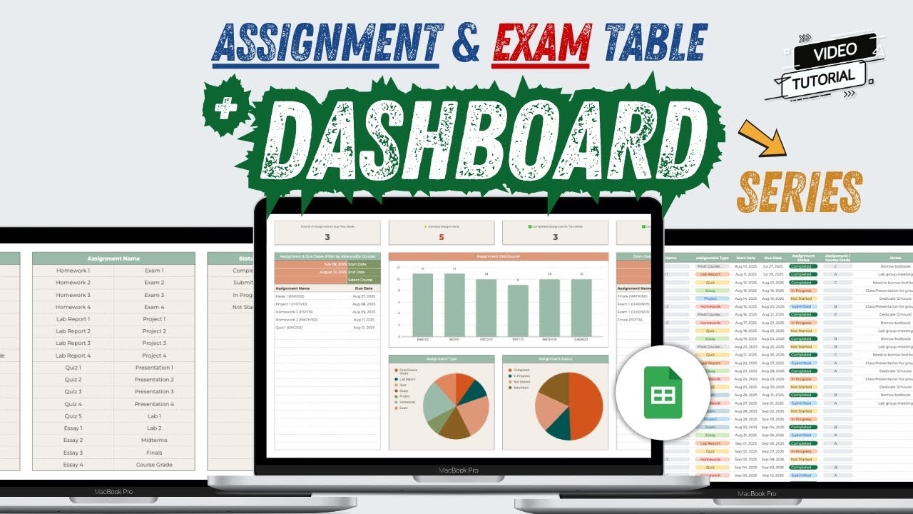 How to make an assignment tracker in google sheets | Google Sheets ...