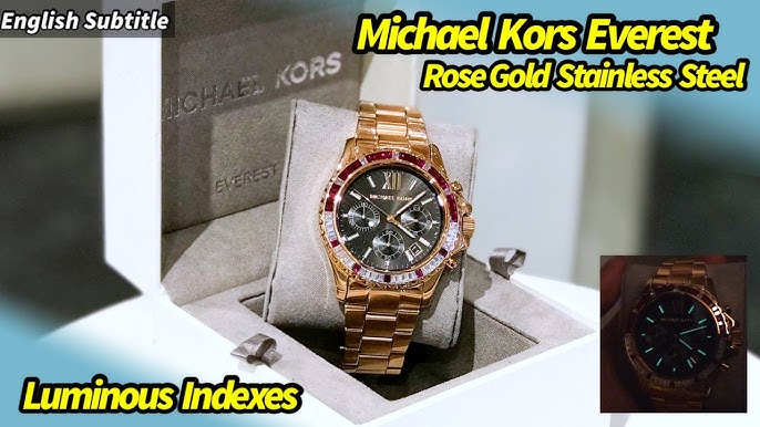 Gold Michael Everest, - Chronograph YouTube Black - MK9055 Kors Men\'s Rose watch Everest &