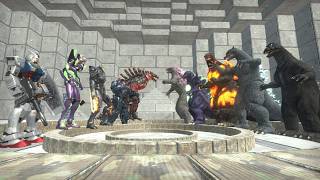 Power Comparison Team - Godzilla + Beast Monster VS Mecha Godzilla + Pasific Rim - ARBS