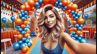 🎈 SHERYL DECOR ALL-IN-1 Blue and Orange White Balloons Arch Kit | Best Orange and Blue Balloon Arch🎈