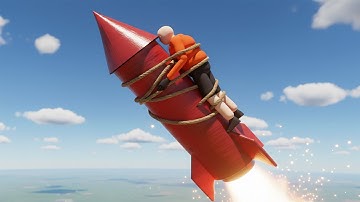 Experiment With Firework Rocket Physics & Active Ragdoll - Ragdore/Gorag - Physics Sandbox Gameplay