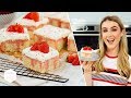 Strawberries & Cream Poke Cake - In The Kitchen With Kate