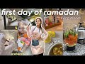 ramadan is here🌙⭐️let’s spend the first day together🌷|أول يوم في رمضان بوحدي 🍕🍵قاديت الحريرة😭 image