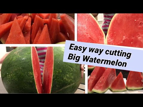Easy Way to Cut Perfect Big Watermelon without Peeling the Skin + Mukbang with my Kids