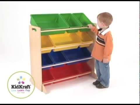Meuble De Rangement En Bois 12 Bacs Pour Enfant Kidkraft Youtube
