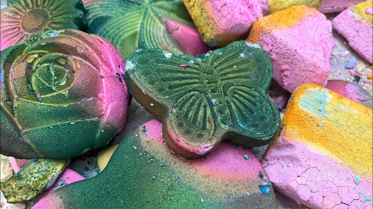 Ombre Green & Pink + Fresh Pasted Chalk ASMR Crushing