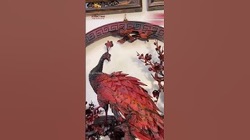 Tranh Chim Công uyên ương Phú Quý gỗ Trắc đỏ đen biểu tượng của thịnh vượng và hạnh phúc